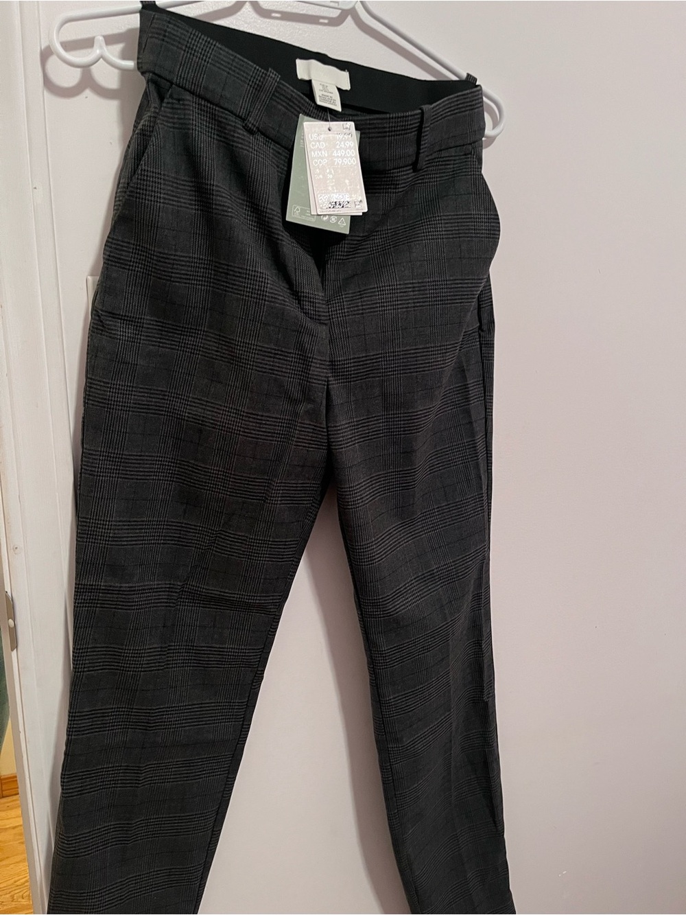 H&M Charcoal Plaid Dress Pants NEW